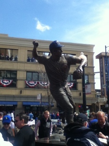 Ron Santo's statue at Addison and Sheffield.